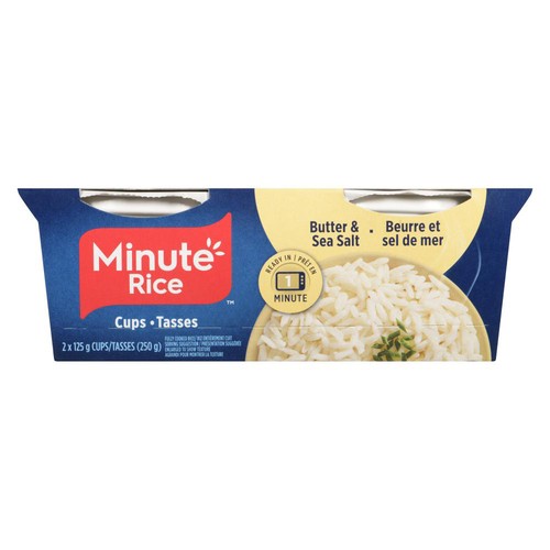 Minute Rice Cooked Rice Cups Butter & Sea Salt 2 x 125 g 