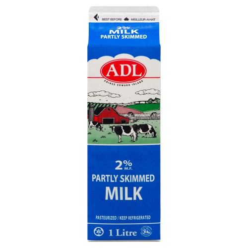 ADL 2% Milk Partly Skimmed 1 L
