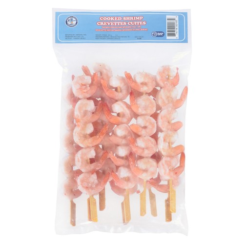 Ocean Mama Frozen Cooked Shrimp Skewer 41/50 Count 454 g
