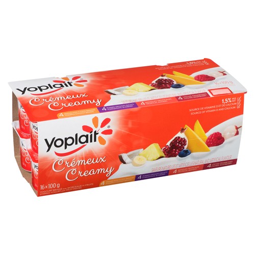 Yoplait Creamy Yogurt Tropical Value Size 16 x 100 g