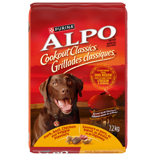 Alpo Cookout Classics Dry Dog Food Pork Beef Chicken & Veggie 7.2 kg