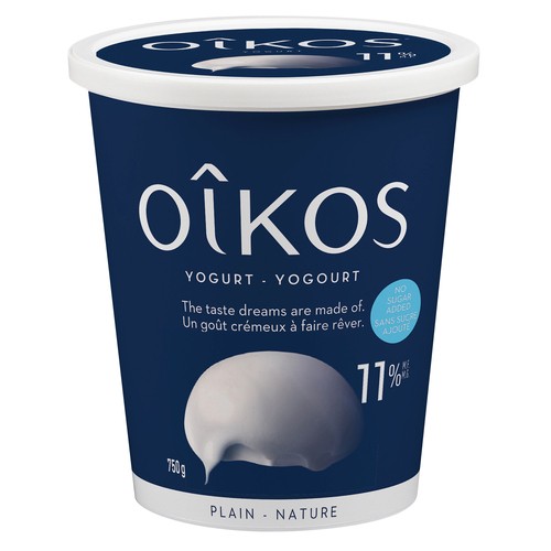 Oikos 11% Greek Yogurt Extra Creamy Plain 750 g