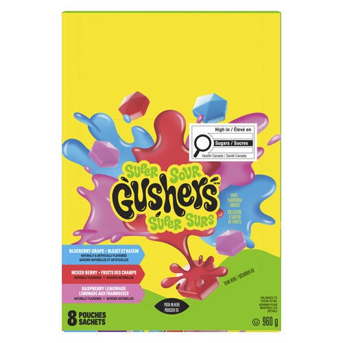 Gushers Fruit Snacks Super Sour 8 x 120 g