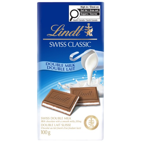 Lindt Swiss Classic Chocolate Bar Double Milk 100 g