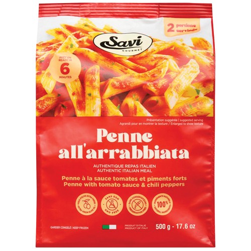 Savi Gourmet Frozen Ready Meals Penne All' Arrabbiata 500 g