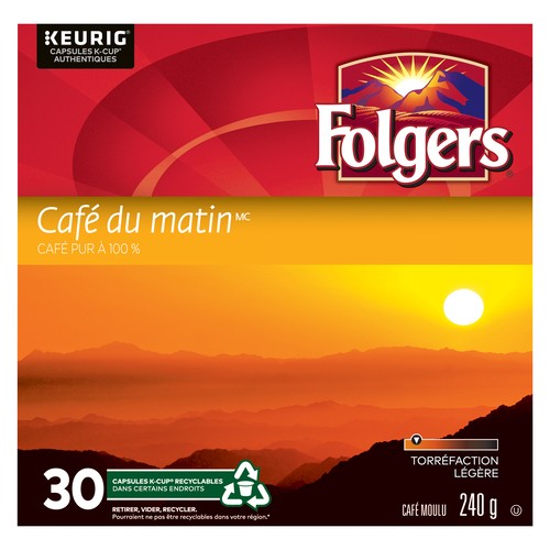 Folgers Coffee Pods Morning Café Light Roast 30 K-Cups 240 g