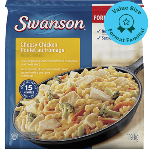 Swanson Frozen Skillet Meal Cheesy Chicken Family Size 1.19 kg