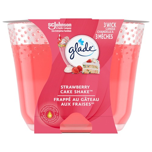 Glade Candle Triple Wick Strawberry Cake Shake 1 EA