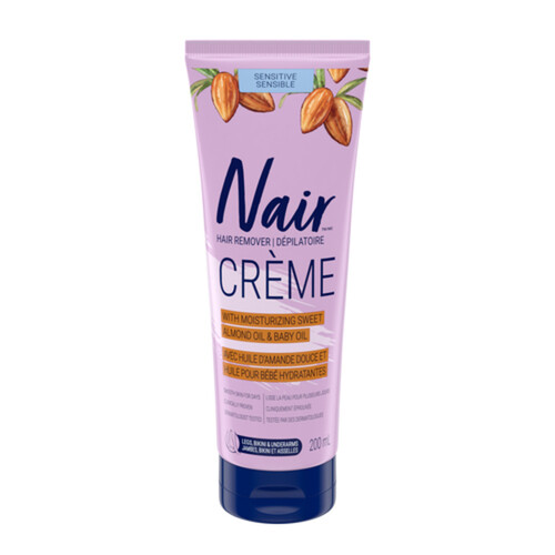 Nair Sensitive Formula Hair Removal Crème With Sweet Almond Oil and Baby Oil 200 ml