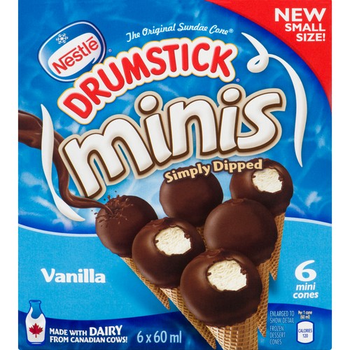 Nestlé Drumstick Frozen Minis Dipped Vanilla 6 x 60 ml