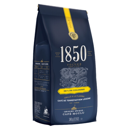 Folgers Ground Coffee 1850 Colombian Light Roast 340 g
