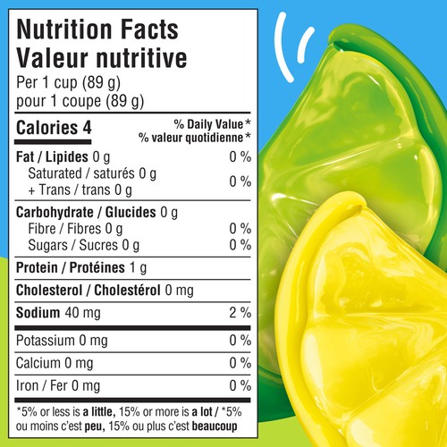 Jell-O Sugar-Free Gel Snacks Lemon Lime 356 g