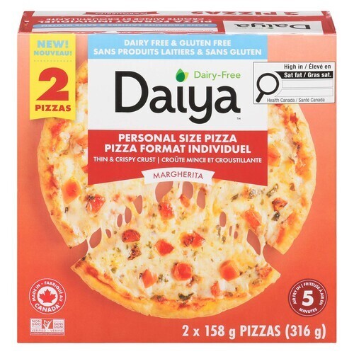 Daiya Dairy-Free Frozen Pizza Margherita 2 Pack 316 g