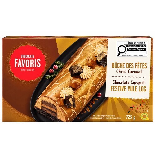 Chocolats Favoris Festive Yule Log Caramel Chocolate 725 g (frozen)
