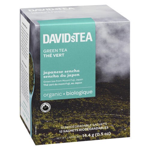 DAVID's Tea Organic Green Tea 12 Sachets 