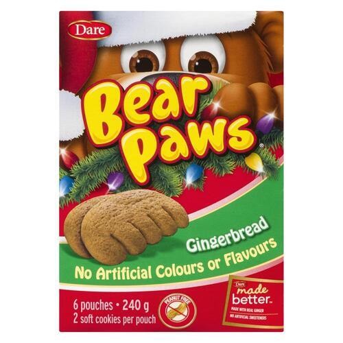 Dare Bear Paws Peanut-Free Cookies Gingerbread 240 g