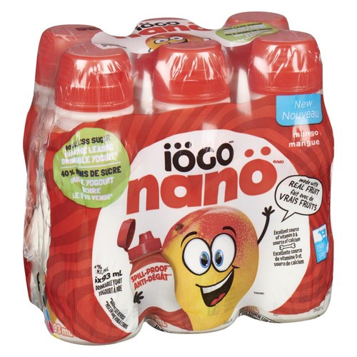 iÖGO Nano Drinkable Yogurt Mango 6 x 93 ml (bottles)