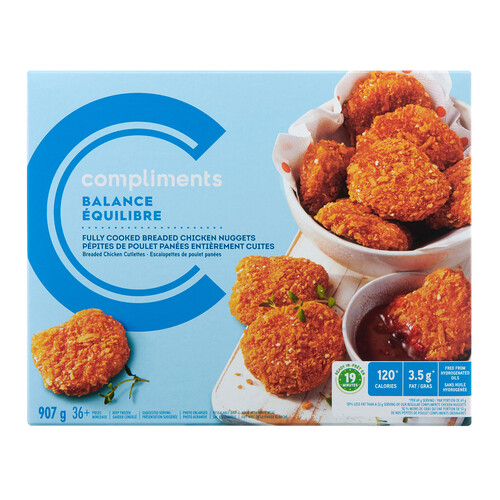 Compliments Balance Fully Cooked Frozen Chicken Nuggets 907 g