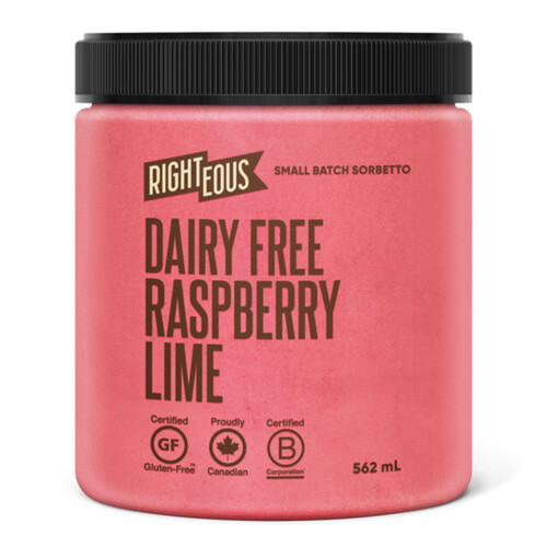 Righteous Gelato Dairy-Free Sorbetto Raspberry Lime 562 ml
