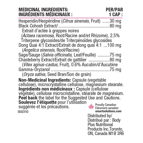 Lorna Vanderhaeghe Menosmart Plus Vegetarian Capsules 120 Count