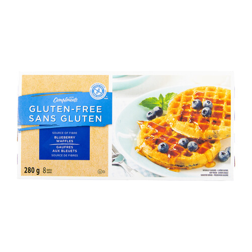 Compliments Gluten-Free Waffles Blueberry 8 Pack 280 g (frozen)