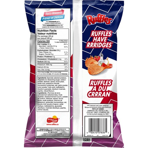 Ruffles Spicy Potato Chips All Dressed Flavoured 66 g