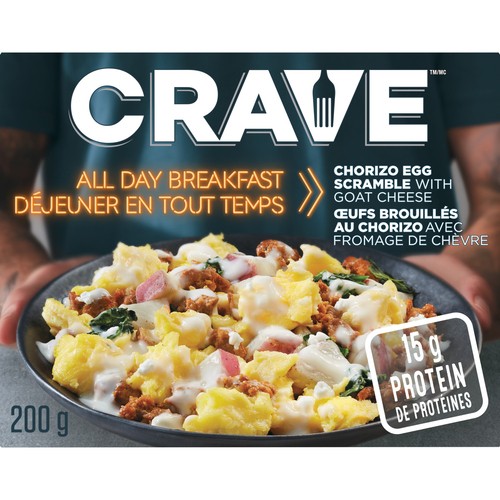 Crave Frozen Breakfast Chorizo Egg Scramble With Goat Cheese 200 g