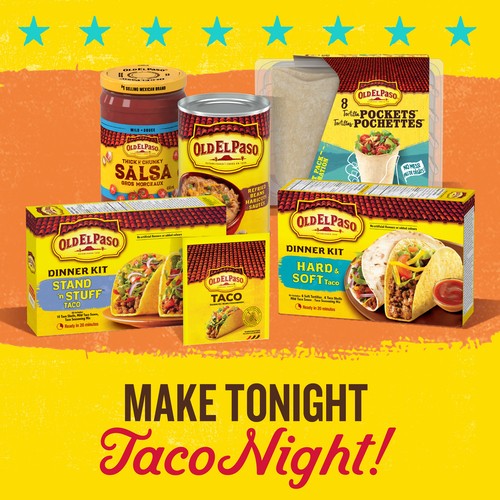 Old El Paso Hard Taco Shells Stand n' Stuff Cheesy Blasted 10 Pack 153 g