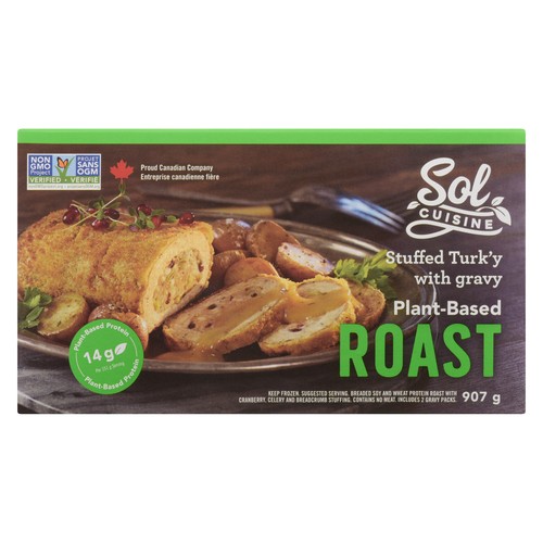 Sol Cuisine Plant-Based Frozen Stuffed Turk’y Roast With Gravy 907 g