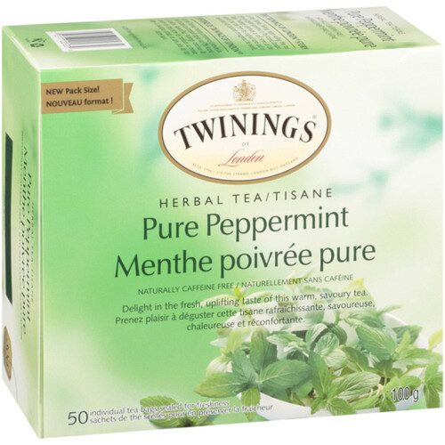 Twinings Of London Herbal Tea Pure Peppermint 50 Tea Bags 