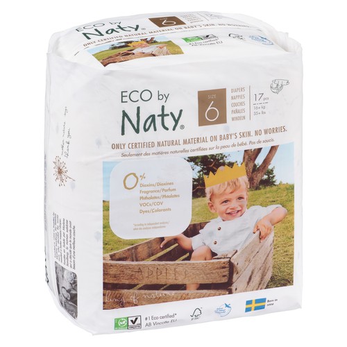 Eco by Naty Baby Diapers Size 6 17 EA