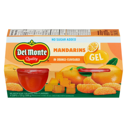 Del Monte Gel Cups Mandarins In Orange-Flavoured 4 x 125 g