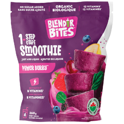 Blender Bites Organic 1-Step Frozen Smoothie Power Berry 360 g