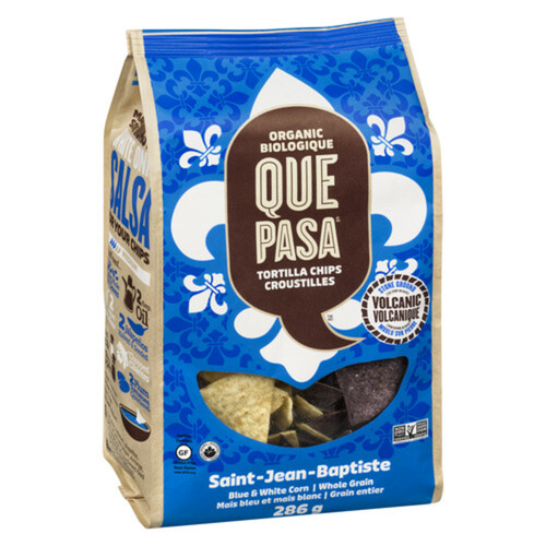 Que Pasa Organic Tortilla Chips Blue And White Corn 286 g