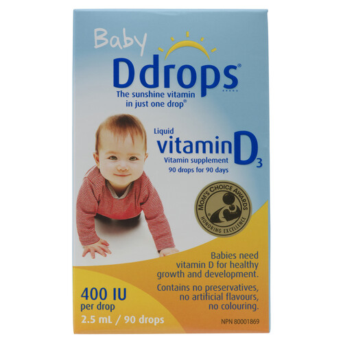 D Drops Baby Vitamin D3 400 IU 90 Drops 2.5 ml