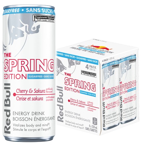 Red Bull Sugar-Free The Spring Edition Energy Drink Cherry & Sakura 4 x 250 ml (cans)