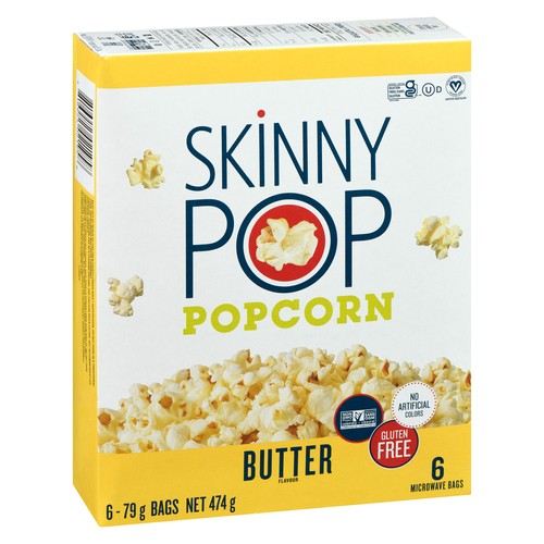 SkinnyPop Gluten-Free Popcorn Microwave Butter 476 g