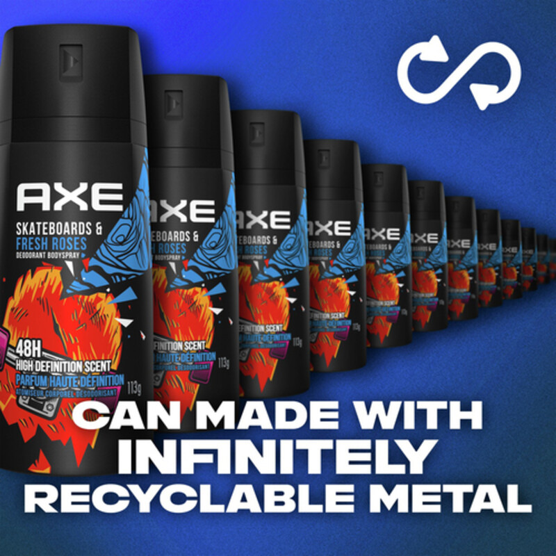 Axe Deodorant Body Spray Skateboards & Fresh Roses 113 g Voilà Online
