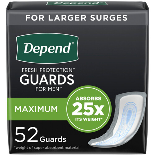 Depend Guards For Men Maximum Absorption 52 Count