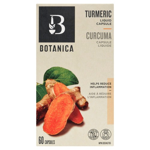 Botanica Gluten-Free Liquid Capsules Turmeric 60 Count