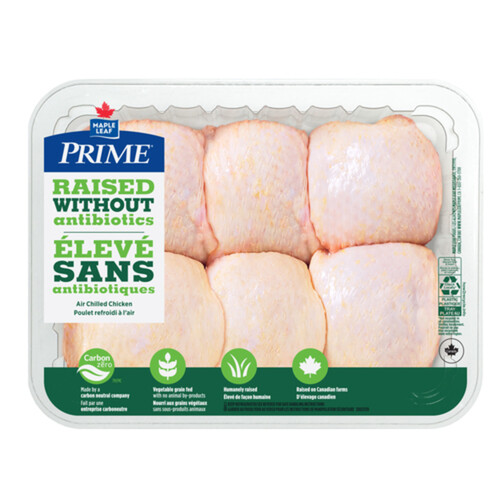 Prime Chicken Thighs Bone-in Raised Without Antibiotics 906 g