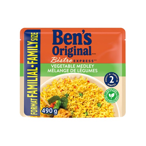 Ben's Original Bistro Express Rice Vegetable Medley Family Size 490 g