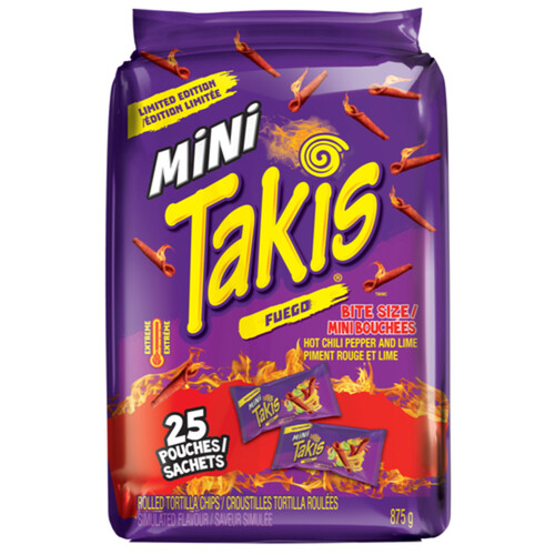 Takis Tortilla Chips Fuego Minis 25 Pack 875 g