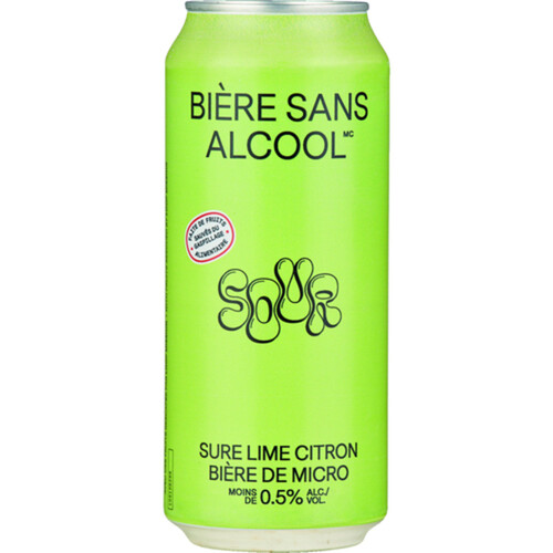 Bière Sans Alcool Beer Non Alcoholic Sour Lemon Lime 473 ml (can)