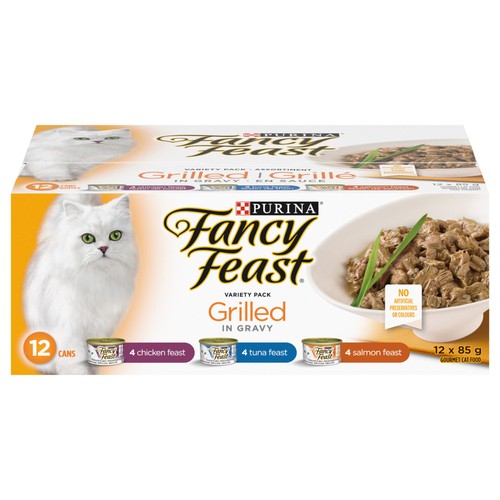 Fancy Feast Wet Cat Food Grilled In Gravy Variety Pack 12 x 85 g