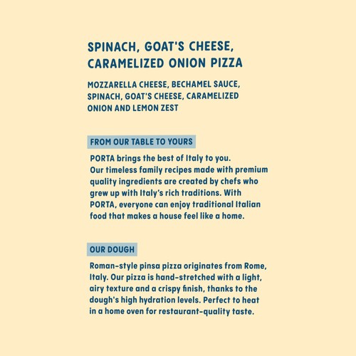 Porta Frozen Pizza Spinach & Goat Cheese 400 g