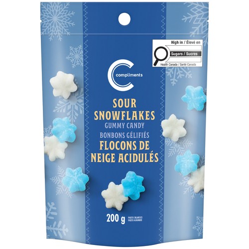 Compliments Gummy Candy Sour Snowflakes 200 g