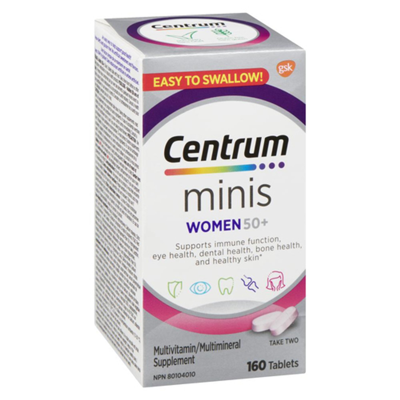 Centrum Multivitamin/Multimineral Supplement Minis Women 50+ 160 Count ...