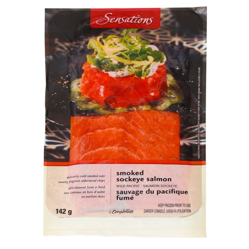 Sensations Frozen Wild Pacific Sockeye Salmon Smoked 142 g