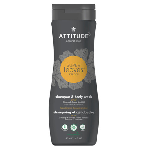 Attitude 2-in-1 Sport Shampoo & Body Wash For Men 473 ml